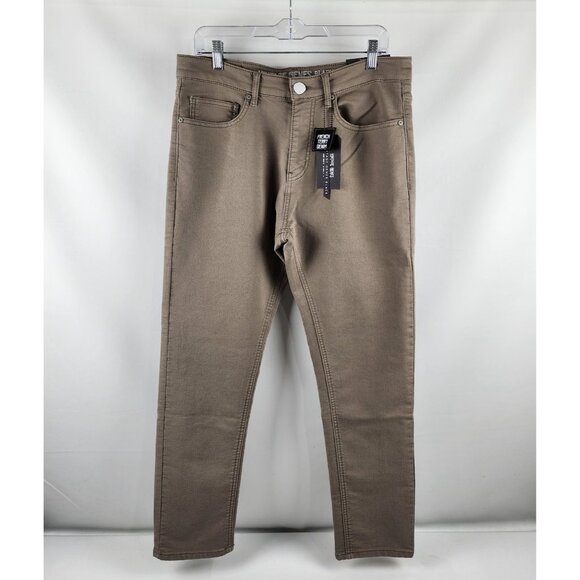 Vintage Genes Black Jeans Mens 32x30 Tan Slim Fit Denim NWT